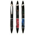 Black Albany Ballpoint Pen w/ Marbleized Grip